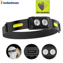 Axya Ultra Bright Headlamp with Motion Sensor and Fast USB Charging