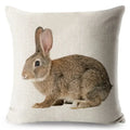 Axyaa Bunny Linen Cushion Cover - Cute Rabbit Throw Pillowcase - Home Decor