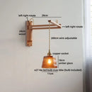 Axyaa Vintage LED Wall Lamp Amber Glass Wood Wabi Sabi Arandela