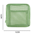 Axyaa Square Mesh Cosmetic Bag Zipper Storage Coin Purse Makeup Organizer