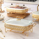 Axyaa Nordic Ceramic Hot Pot Dinnerware Set with Lid and Candle Holder