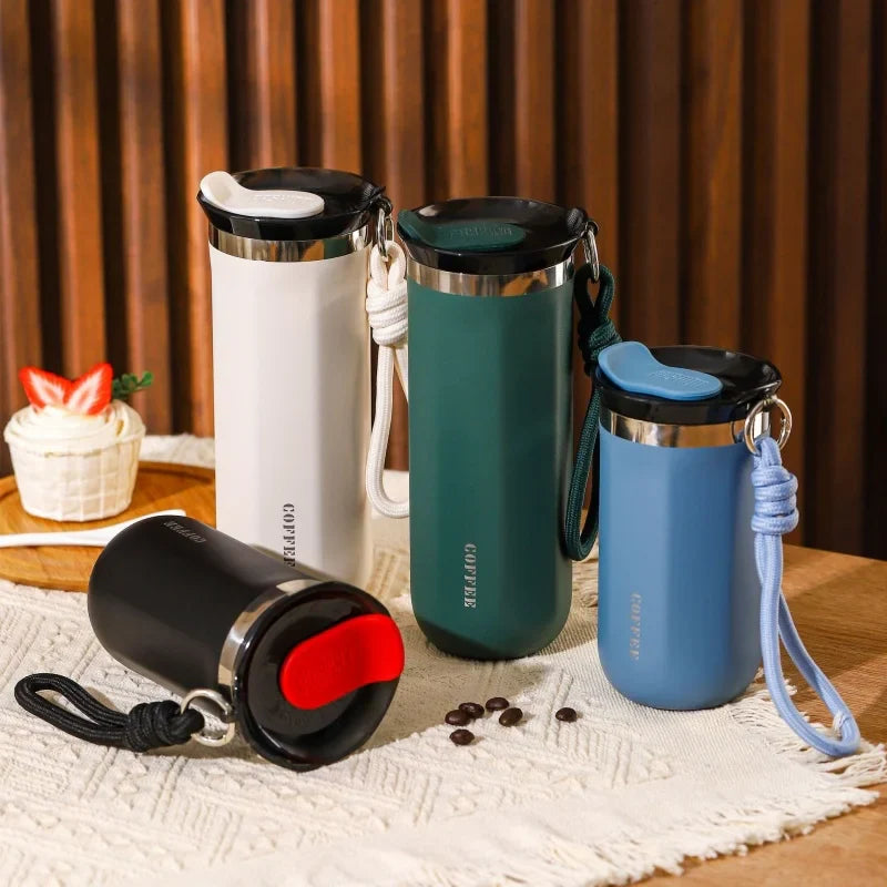 Axyaa Stainless Steel Insulated Cup with Lid - 350/500ML Thermal Mug Vacuum Flask