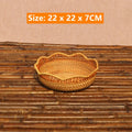 Rattan Basket Snack Bread Fruit Tray by Axyaa