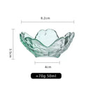 Axyaa Crystal Glass Dish Plate with Gold Rim, Blue Sea Snail Starfish Scallop design