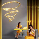 Axyaa Crystal Chandelier Stair Pendant Lamp Living Room Lighting Modern Interior Staircase Light