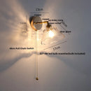 Axyaa Nordic LED Wall Sconce Clear Glass Reading Lamp with Pull Chain Switch