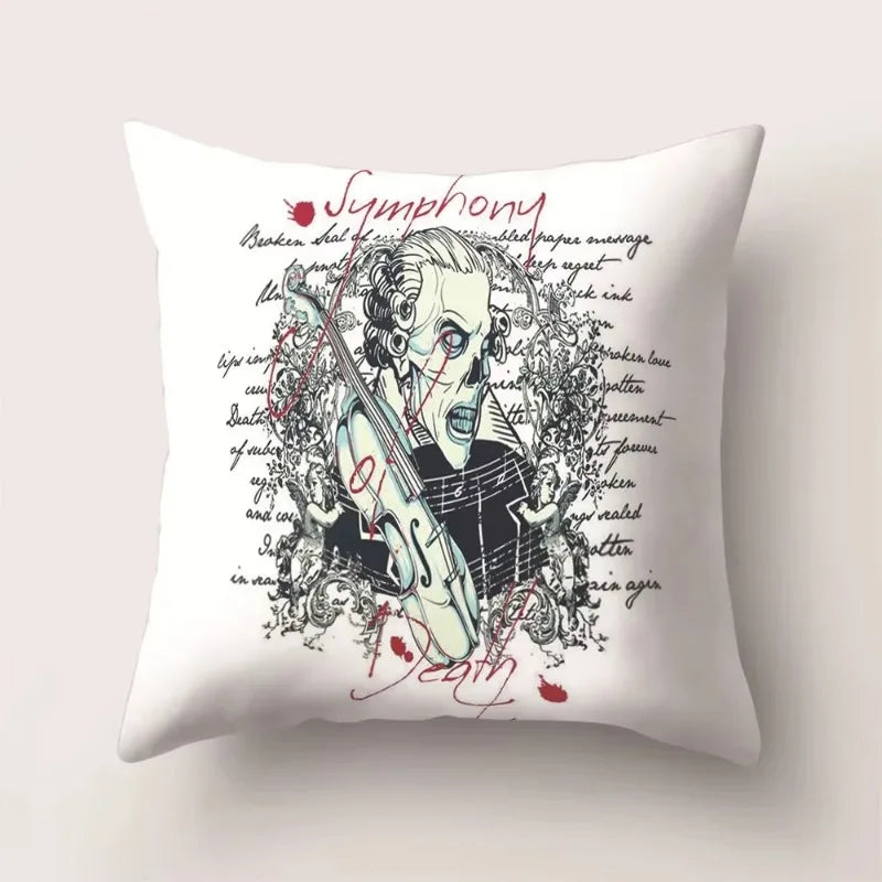 Skull Polyester Pillowcase 45X45CM Axyaa Home Decor Cushion Cover Square Sofa Decor