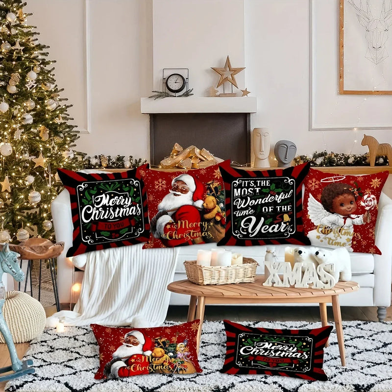 Axyaa Christmas Pillowcase with Zipper Closure for Living Room Sofa Cushion Suite