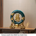Axyaa Chinese Style Ceramic Vase with Wooden Frame: Retro Modern Home Decor Vase