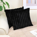 Axyaa Luxe Faux Fur Striped Throw Pillow Cover for Home Decor