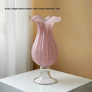 Axyaa High-Footed Glass Vase and Ornament - Ancient Style Elegance