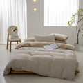 Axyaa Washed Cotton Grid Duvet Cover, Single Size 150*200cm Queen