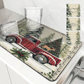 Axyaa Coffee Mat: Christmas Absorbent Draining Mat with Rubber Backing