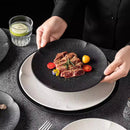 Axyaa Matte Striped Ceramic Plate Set for Molecular Cuisine Tableware