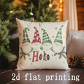 Axyaa Merry Christmas Gnome Print Pillow Cover for Sofa or Bed Decor