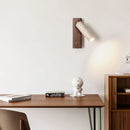 Axyaa LED Wall Light Indoor Up Down Rotate Yellow Travertine Wood Reading Lamp