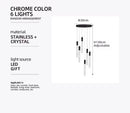 Axyaa Modern Crystal Staircase Chandelier for Villa Living Room Duplex Attic