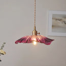 Axyaa Flower Pendant Light with Tricolored Bulb - Modern Glass Suspension Lamp