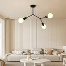 Axyaa Black Modern 3-Light Chandelier for Living Room, Bedroom, and Kitchen