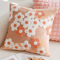 Axyaa Floral Embroidered Pillowcase - Green Yellow Cotton Cushion Cover