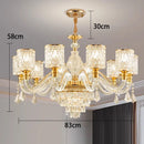 Axyaa Luxury Crystal Chandelier Pendant Light for Living & Dining Room
