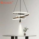 Axyaa Dimmable LED Pendant Light: Modern Black/White Spotlight Chandelier for Living Kitchen
