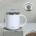 Axyaa Stainless Steel Double-Layer Water Cup with Lid for Home & Office