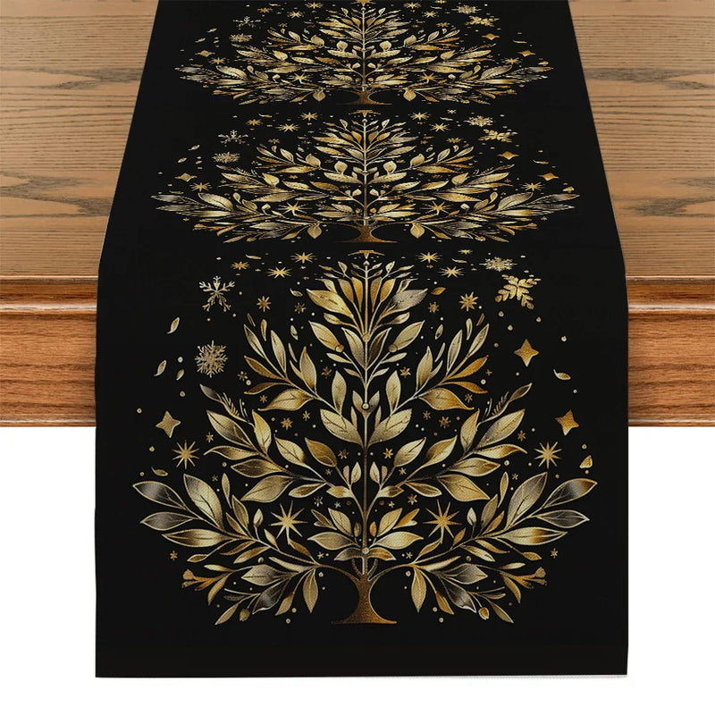Golden Stars Table Runner - Rustic Wedding Party Decor by Axyaa
