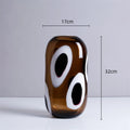 Axyaa Ellipsoid Glass Vase with Spot Pattern for Home Decor