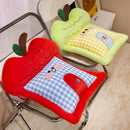 Axyaa Checkered Cloth Apple Cushion: Cute, Thick, Warm, Ground Pedestal Cover