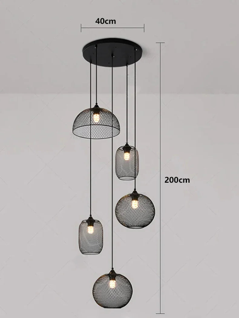 Axyaa Staircase Chandeliers: Modern LED Pendant Light Lamps for Living Room