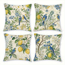 Axyaa Lemon Bird Short Plush Pillow Covers - Set of 4, 18x18inch