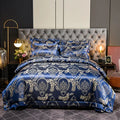 Axyaa Satin Jacquard Embroidered 4-Piece Bedding Set