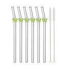 Axyaa Flower Glass Straw Set - 6pcs for Juice Smoothies Milk Party Bar