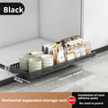 Axyaa Sliding Pot Lid Holder Rack Adjustable Under Cabinet Organizer Shelf