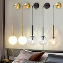 Axyaa Black/Gold Glass Ball Wall Lamp for Modern Room Decor