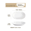 Axyaa 8-Piece 7.75" White Porcelain Dinner Plate Set