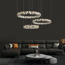 Axyaa Modern Luxury Crystal Circle Chandelier with LED Lights