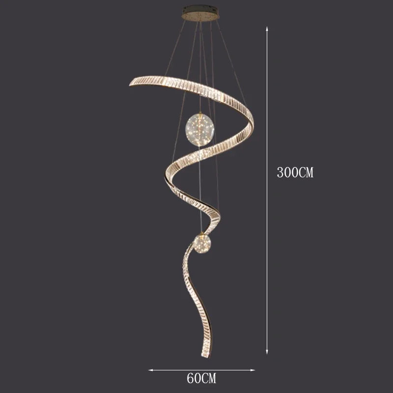 Axyaa Rotating Crystal Chandelier for Modern Villa Interior Lighting