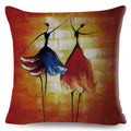 Axyaa Abstract African Woman Decorative Cotton Linen Cushion Cover