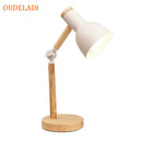 Axyaa Round Wood Bottom Adjustable Reading Table Lamp - Children's Eye Protection Lamp - Bedroom Study Desk Lamp
