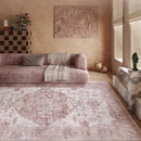 Axyaa Nordic Style Vintage Living Room Rug - Machine Washable & Non-slip