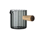 Axyaa Glass Espresso Milk Pitcher with Wood Handle