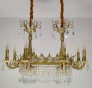 Axyaa Solid Brass Crystal Chandelier French Style Pendant Lamp