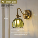 Axyaa Retro Floral Glass Wall Lamp: Modern Nordic Wall Sconce for Bedroom LED Lighting