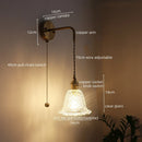 Axyaa Nordic Copper Glass LED Wall Lights Fixture for Balcony Bathroom Bedroom