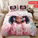 Axyaa Music Girl Duvet Cover Set | Vibrant Design | Soft & Breathable | 1 Duvet + 2 Pillowcases