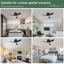Axyaa RGB Bluetooth Music Ceiling Fan Light Remote Control LED Lamp for Indoor Decor.