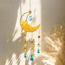 Axyaa Crystal Moon Star Suncatcher Wall Hanging Rainbow Maker for Spring Outdoor Decor