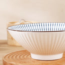 Axyaa 8-inch Ceramic Ramen Bowl with Large Horn, Household Soup Bowl
